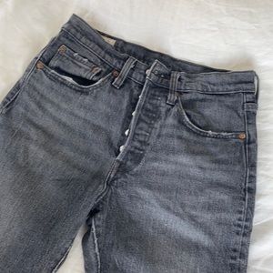 Levi grey jeans distressed